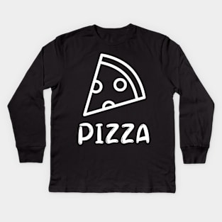 I Wonder If Pizza Thinks About Me Too Food Lover Kids Long Sleeve T-Shirt